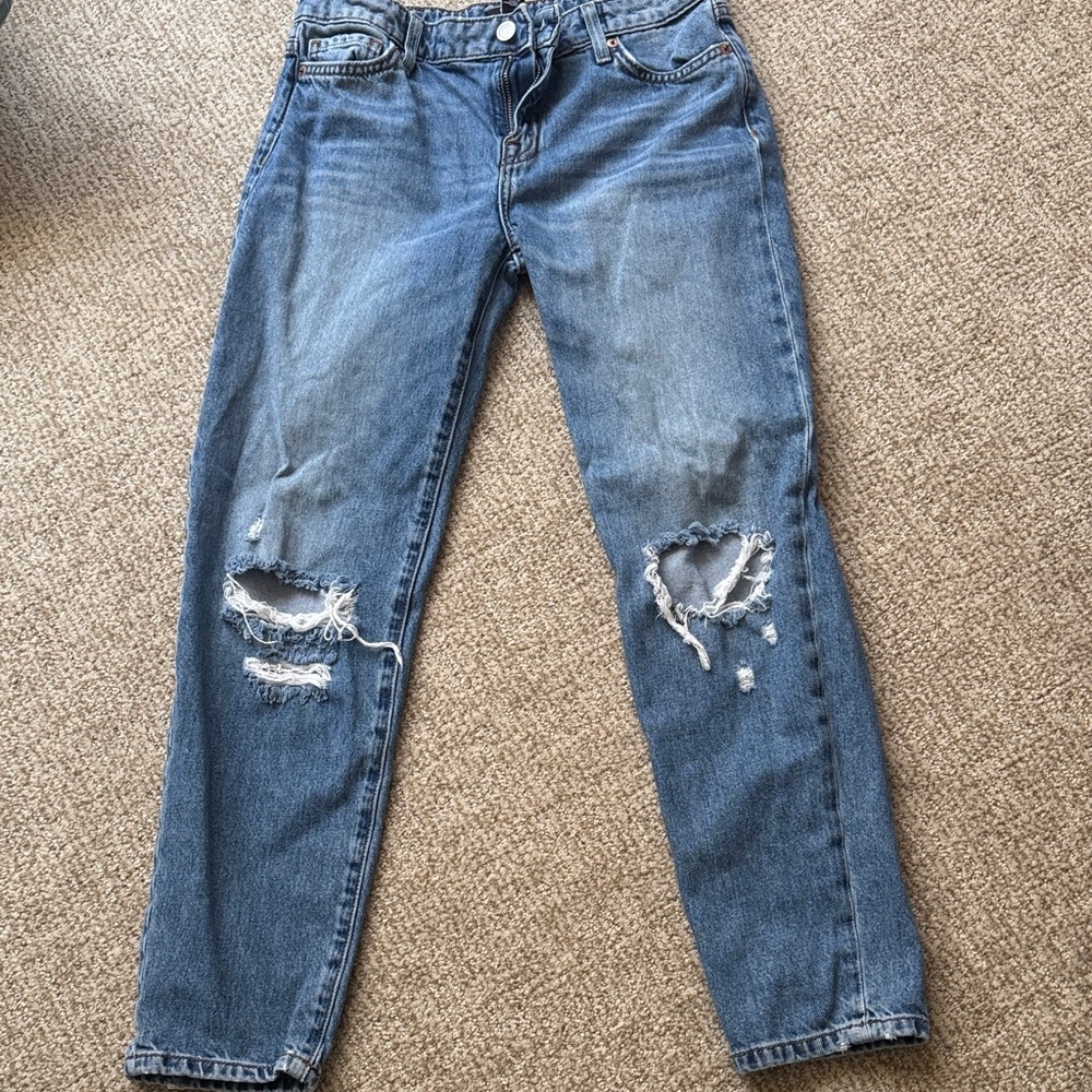Distressed Blue Jeans